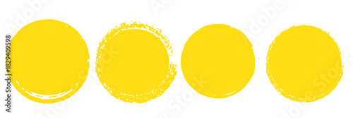 Grunge circles brush set. red circle frames. Round line of red paint. Grunge round shapes. Circular ink brush stroke pro design elements. Vector illustration. 