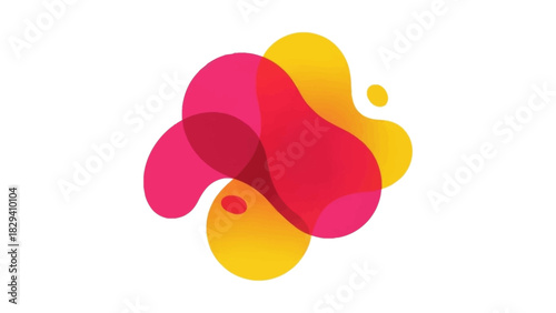 Abstract overlapping liquid blob shapes logo design