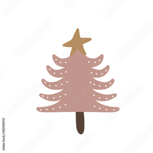 Minimal Pastel Christmas Elements | Hand-Drawn Cute Holiday Clipart Set
