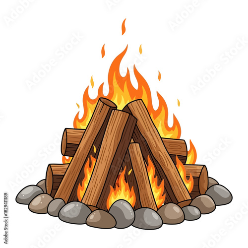 fire in the fireplace