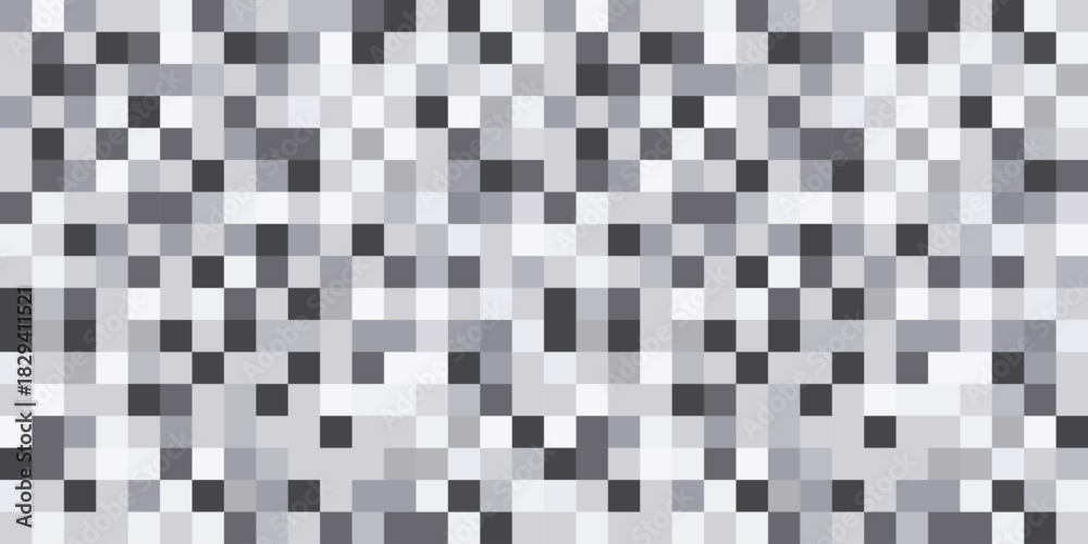 Obraz premium Pixel censored. Censorship rectangle. Censor bar. Abstract black and white pixels geometric background. 18 sign warning. Censored, eighteen age older adult content.