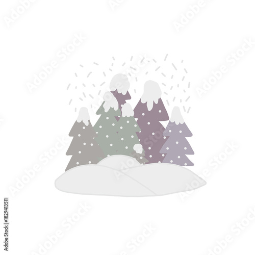 Minimal Pastel Christmas Elements | Hand-Drawn Cute Holiday Clipart Set

