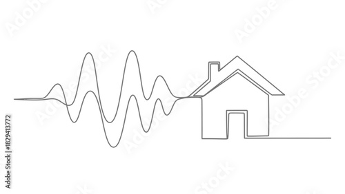 3D silver metallic waves circle logo blue background