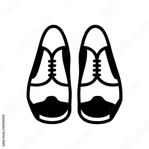 Clean minimalist icon of a men’s Oxford shoe with simple lace details, symbolizing formal and business style.