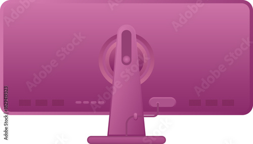 Back view Computer Monitor Display Illustration
