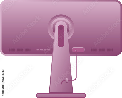 Back view Computer Monitor Display Illustration