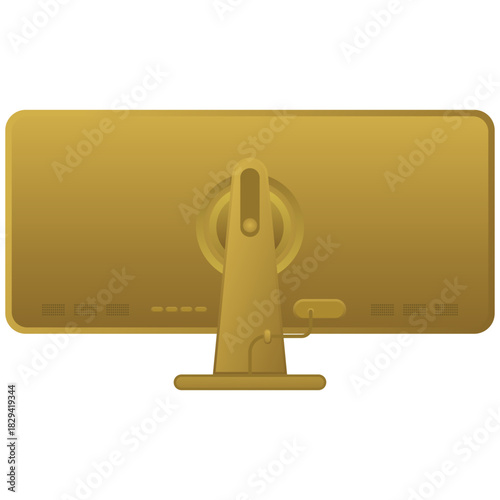 Back view Computer Monitor Display Illustration