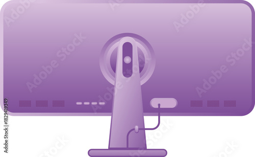 Back view Computer Monitor Display Illustration