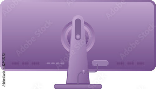 Back view Computer Monitor Display Illustration