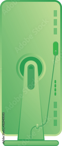 Back view Computer Monitor Display Illustration