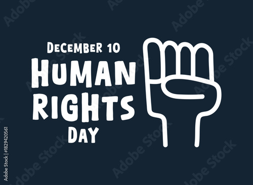 Human Rights Day. December. Flat design vector.