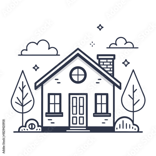 Smart Home Logo Design Template. Simple Digital Housing and Property Icon