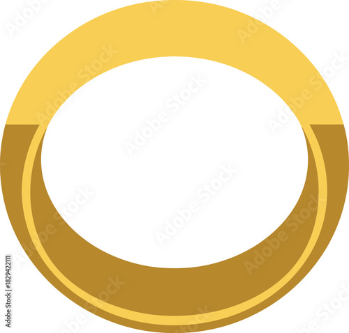 Simple Gold Ring With Christmas White Center On White Background jewelry metal
