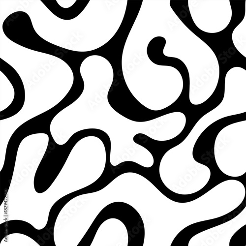 Monochrome Flow in Bold Black-and-White Organic Abstract Pattern