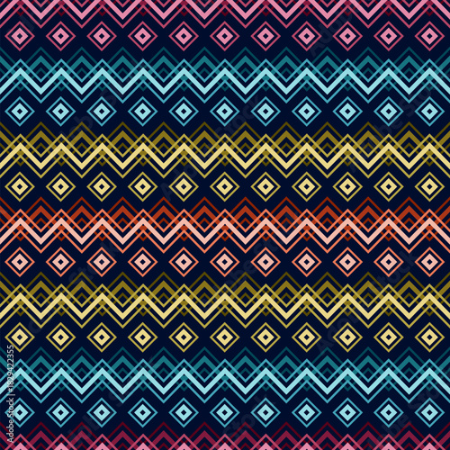 Vibrant Geometric Tribal Stripe Pattern