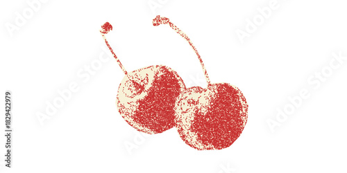 Delicious cherries with a vintage feel, perfect for summer designs, recipe illustrations, or adding a touch of retro sweetness to your next project
