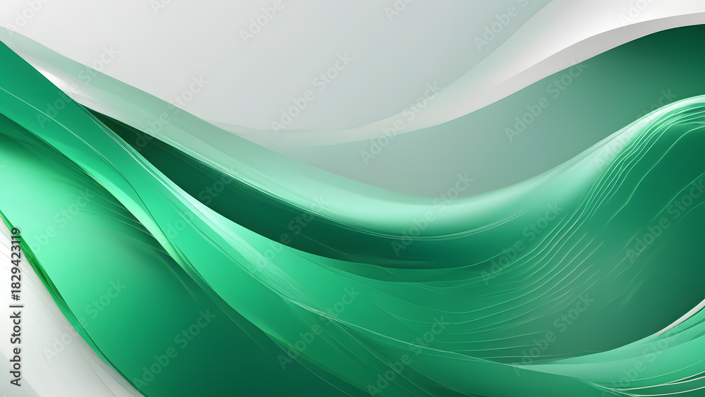 Fototapeta premium Abstract Green Waves|抽象的な緑の波