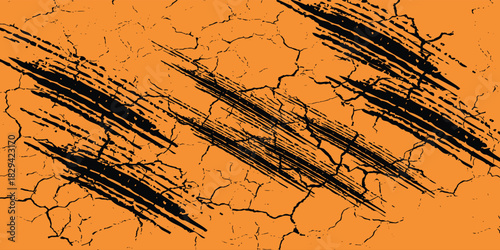  orange black brush pattern wrap car sticker banner abstract sporty lines black orange grunge brush color combination. illustration eps10.