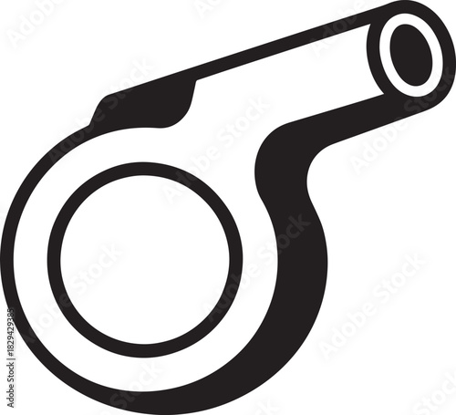 Classic Referee Whistle Vector Illustration for Sports and Safety on Transparent Canvas