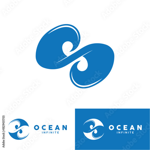 ocean logo vector icon illustration. logo for nature, community, travel companies, resorts and environment