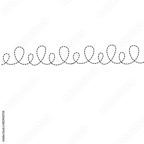 Elegant dotted curly wave enhances wedding invites, luxury branding, or UI with soft artistic decorative flair