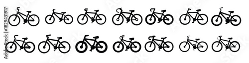 Bicycle Silhouettes Vector Set - Cycling Icons CollectionBicycle Silhouettes Vector Set - Cycling Icons Collection