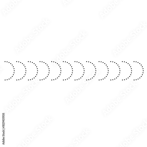 Soft dotted open curve line enhances invitations, packaging, or UI designs with gentle flowing movement and elegance