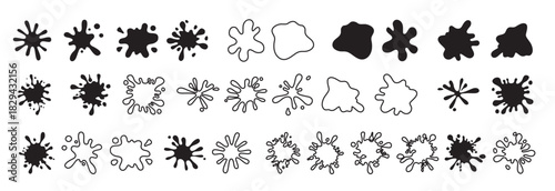  blotch vector icon set blot illustration sign collection