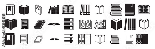 books vector icons set book icon library illustration