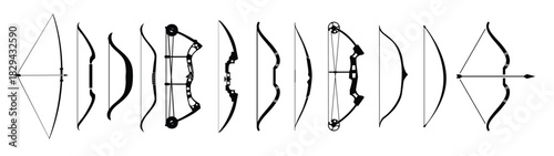 bow icon vector set archer illustration sign collection 