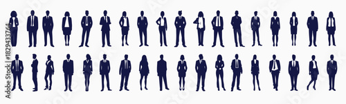 business people silhouette set business man and woman
