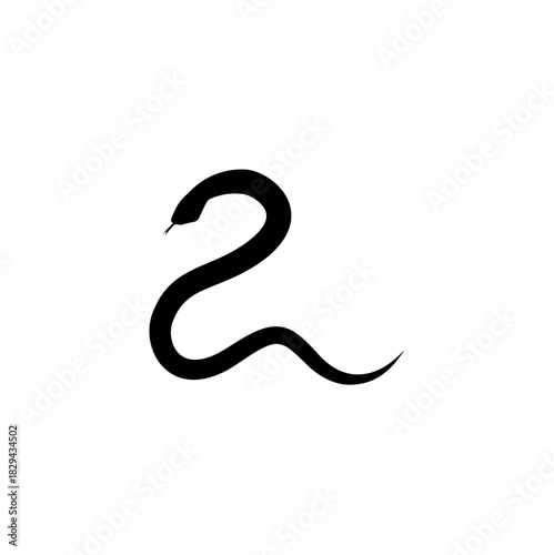 Snake silhouette vector icon