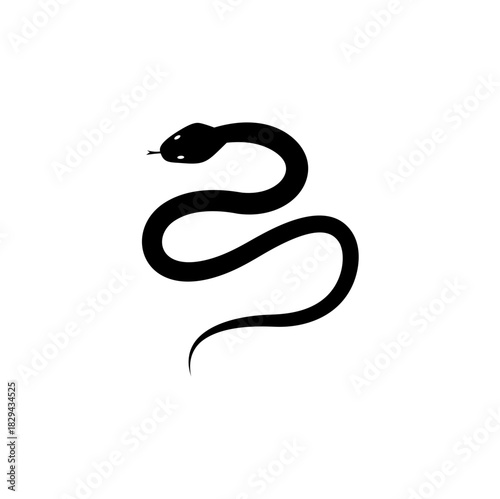 Snake silhouette vector icon