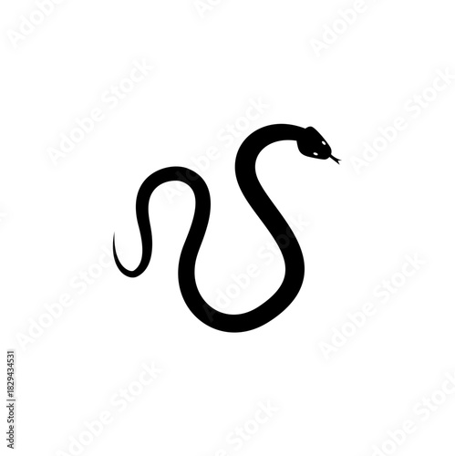 Snake silhouette vector icon
