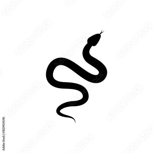 Snake silhouette vector icon