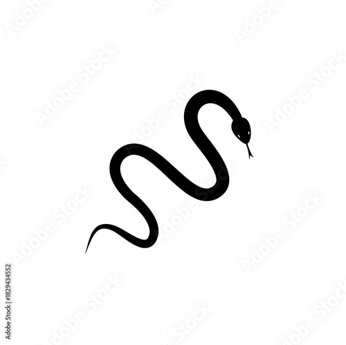 Snake silhouette vector icon
