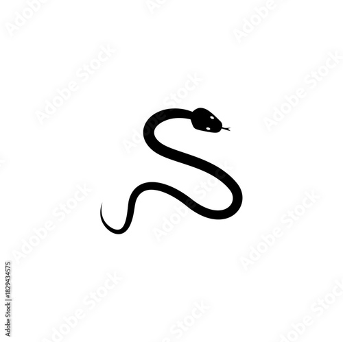 Snake silhouette vector icon