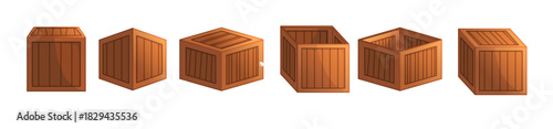 d wooden crate vectors