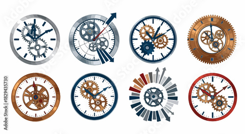 Clockwork mechanisms and gears collection