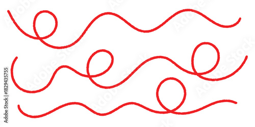 Wavy Red Thread Illustration