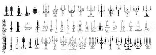 candlestick icon vector set candle illustration sign 