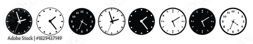clock face icon set wall clock illustration sign