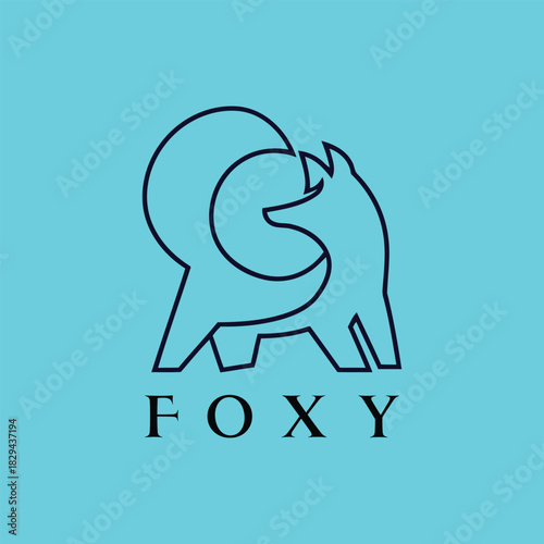 FOXY – Fox Outline Cute Animal Logo