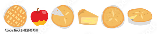 delicious apple pie vectors