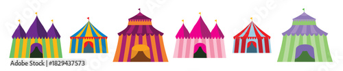 colorful big top vector set