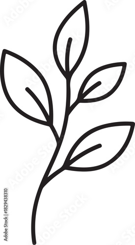 “Minimal Layered Botanical Stems Icon 