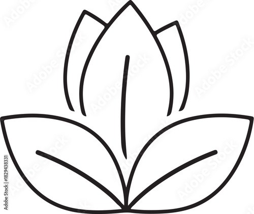 “Minimal Layered Botanical Stems Icon 