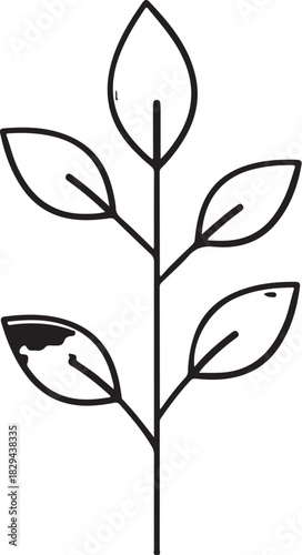 “Minimal Layered Botanical Stems Icon 