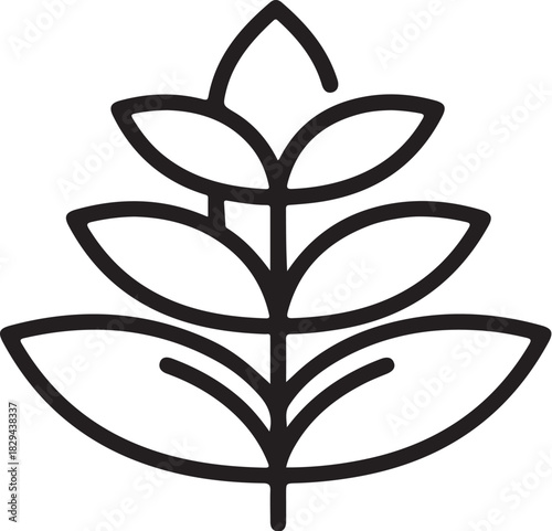 “Minimal Layered Botanical Stems Icon 