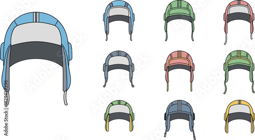 Colorful Children's Helmets in Bright Colors for Safety and Play